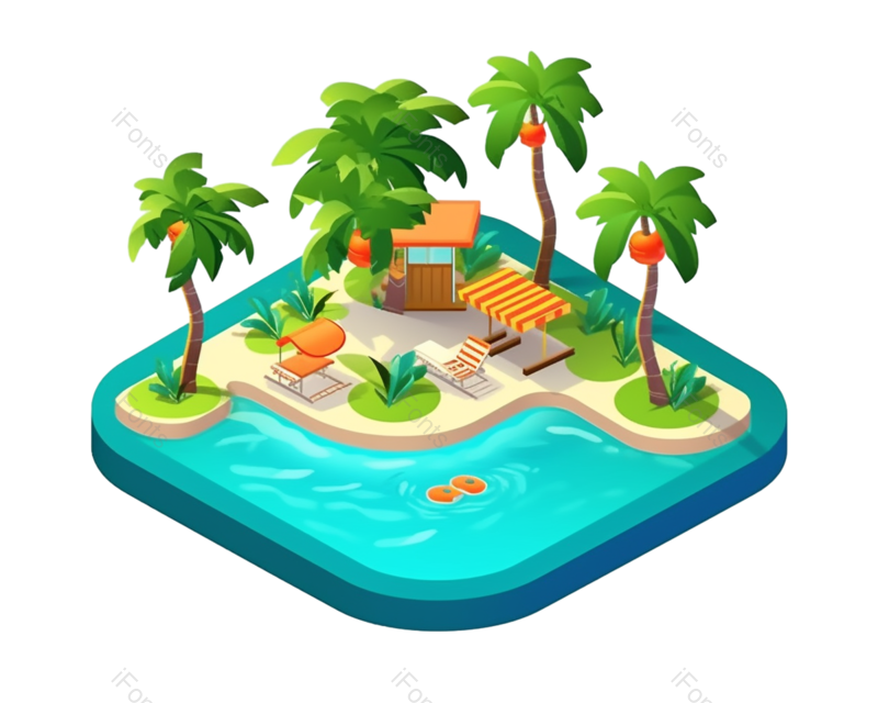 夏天图片,海洋元素,度假PNG,椅子免抠素材